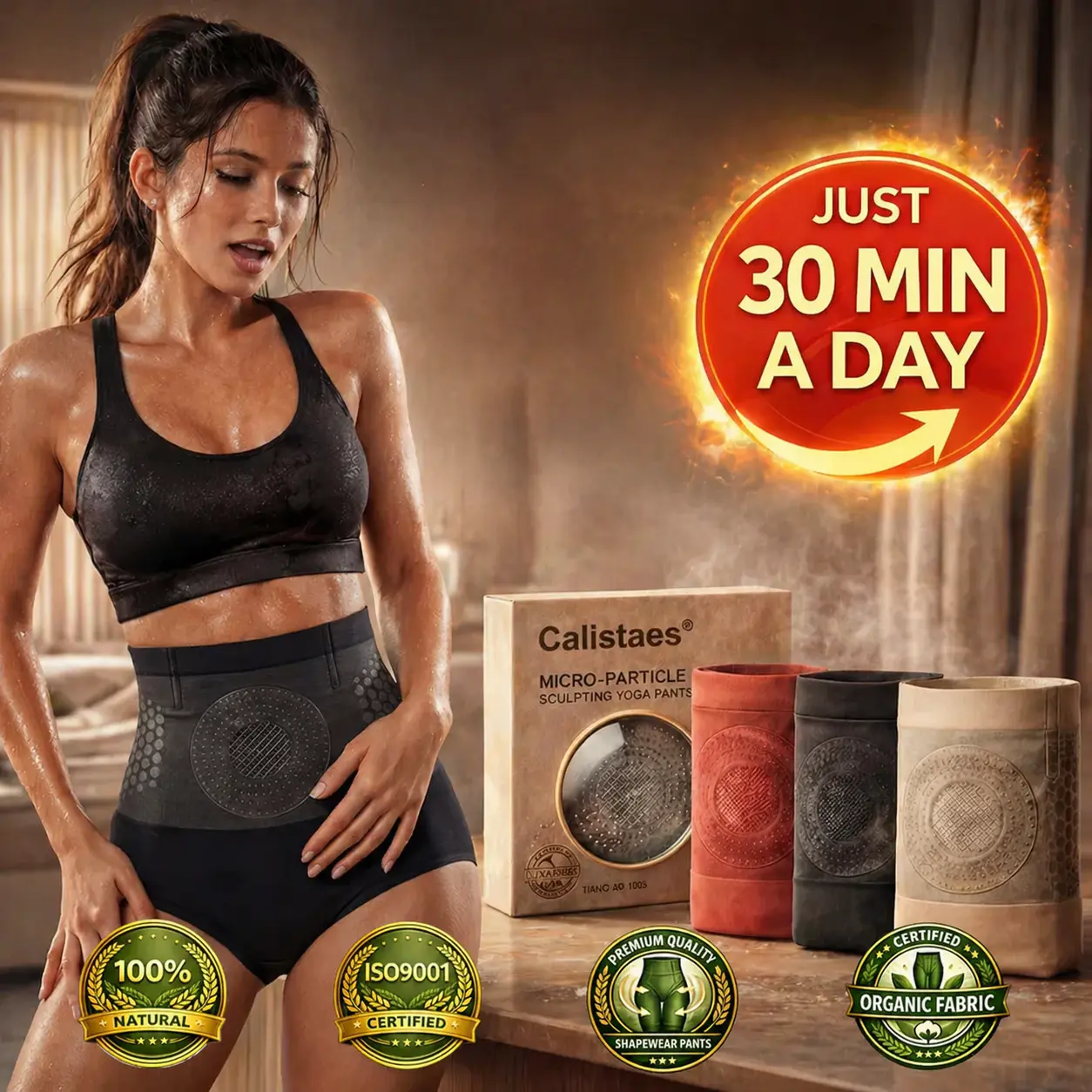 Calistaes® 2026 NEW RELEASE Moringa & Berberine 4-In-1 Micro-Particle Sculpting & Fat-Burn Shorts