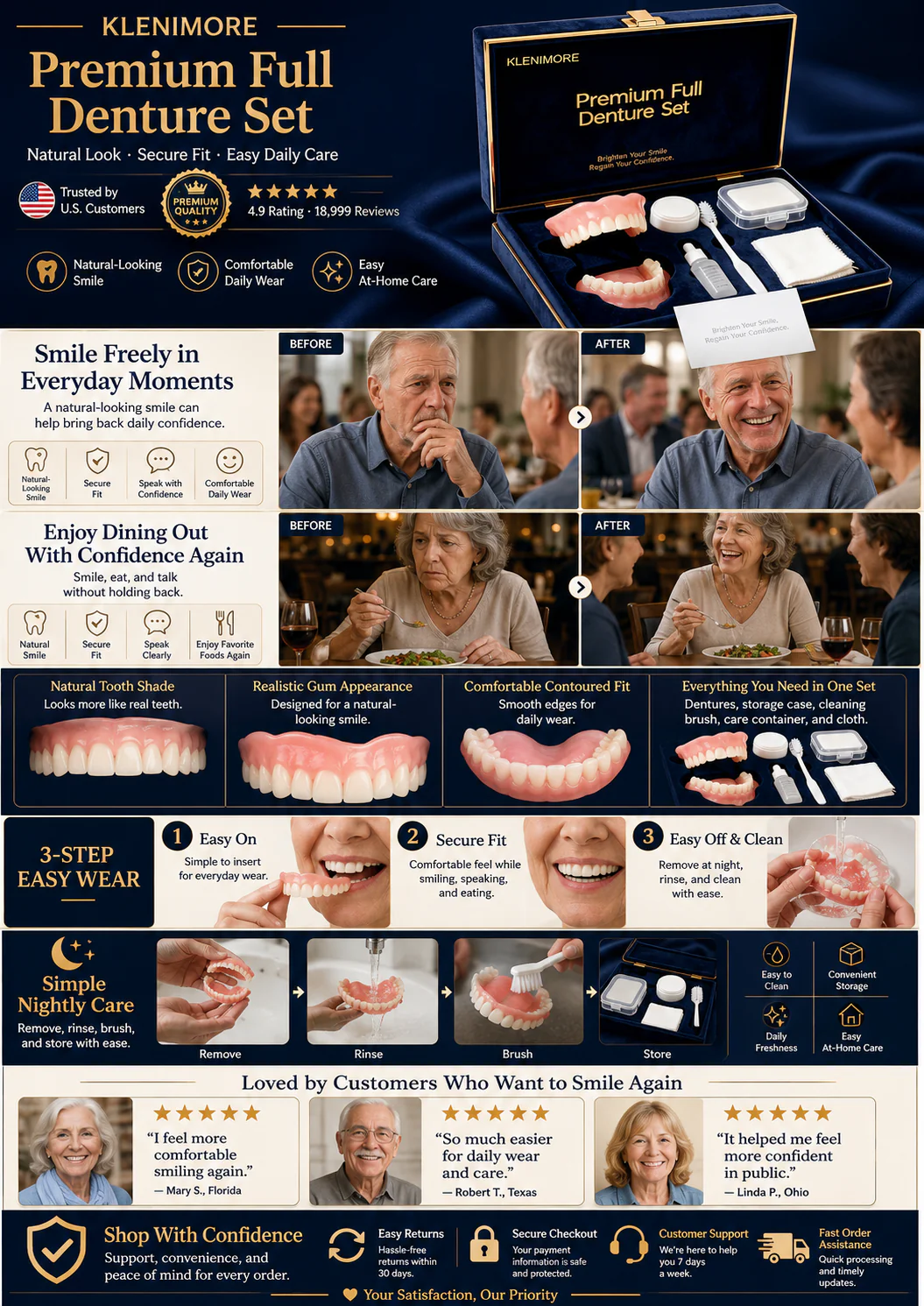 ⏰Ends Today: 50% OFF! 🌎KLENIMORE™ Custom-Fit Dentures— Designed for Comfort and a Natural-Looking Smile